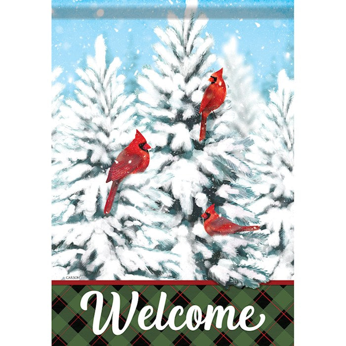 Flag-Garden-Durasoft-Winter Cardinals (12.5&quot; x 18&quot;)