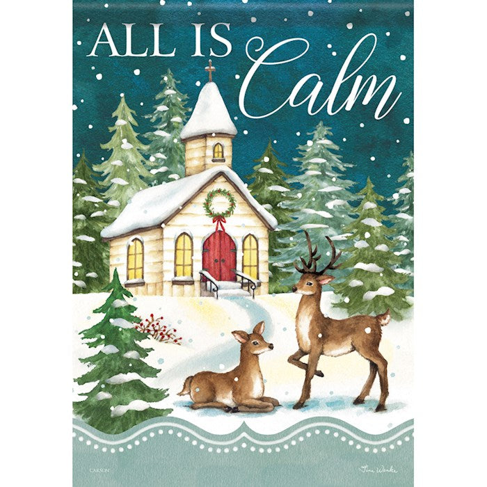Flag-Garden-Durasoft-Winter Church (12.5" x 18")