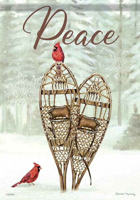 Flag-Garden-Durasoft-Peace/Wooden Snow Shoes (12.5" x 18")