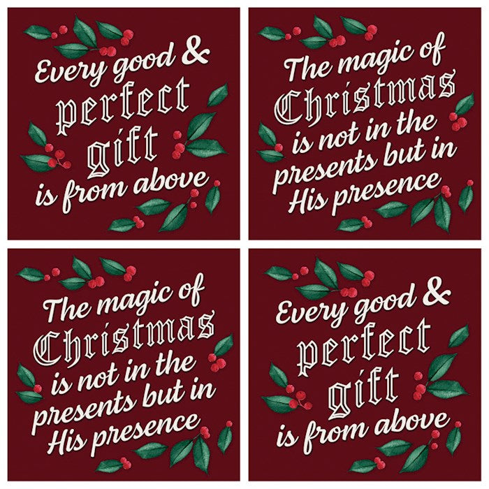 Square House Coasters-Faith Christmas  (Set of 4)