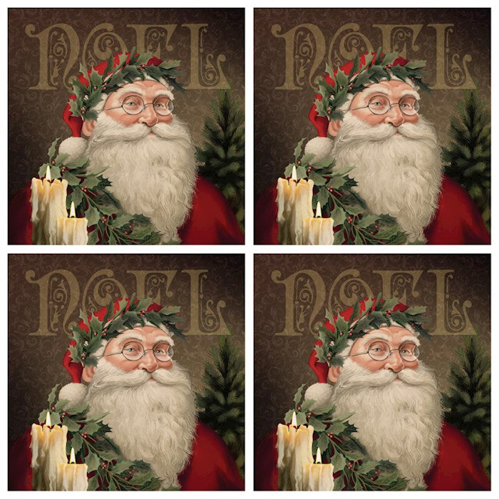 Square House Coasters-Noel Santa  (Set of 4)