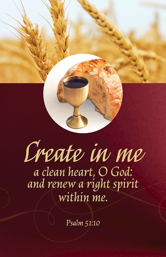 Bulletin-Create In Me A Clean Heart O God (Pack Of 100)