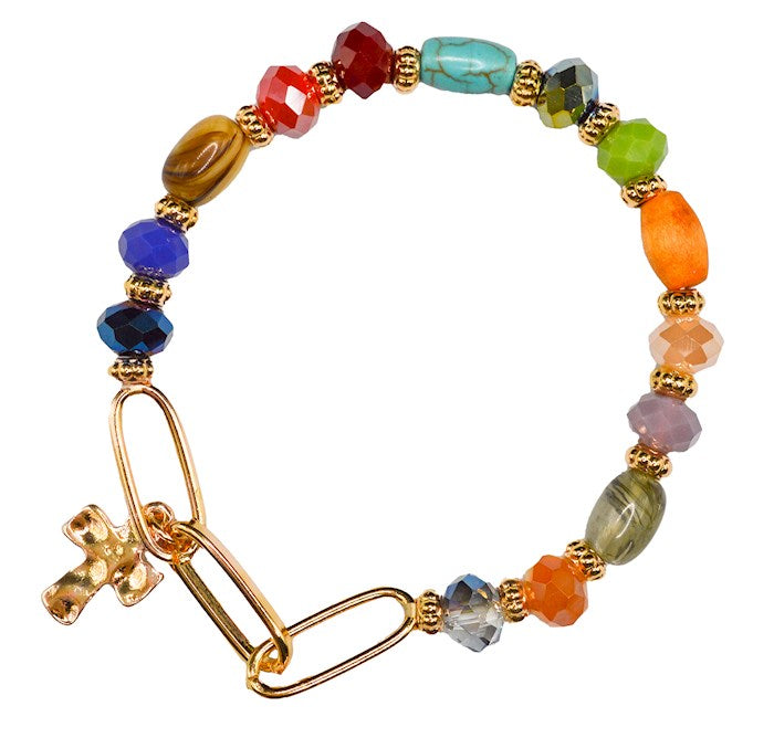 Bracelet-Eden Merry-Beaded-Cross-Multi