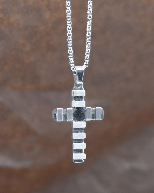 Necklace-Eden Merry-Wrapped Cross-Silver