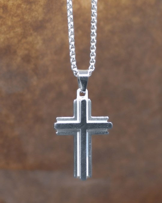 Necklace-Eden Merry-Cross-Silver
