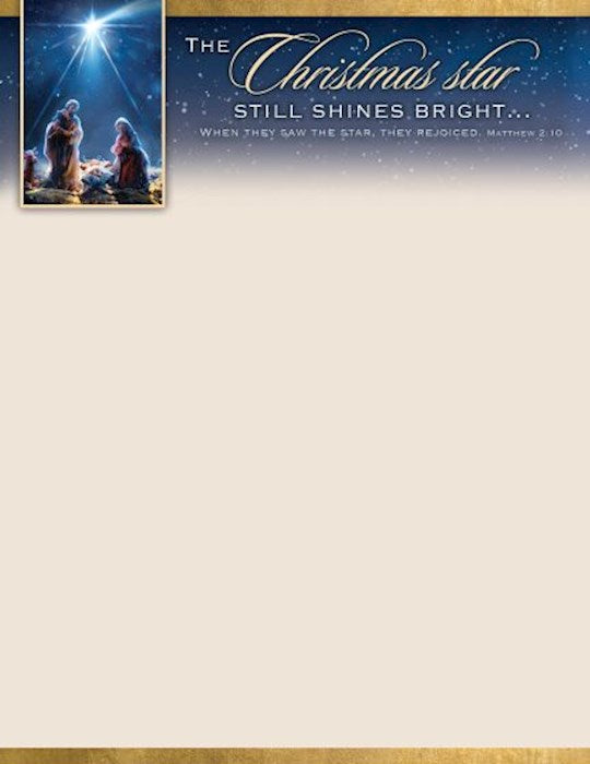 Letterhead-The Christmas Star Still Shines Bright (Matthew 2:10 KJV) (Pack Of 100)