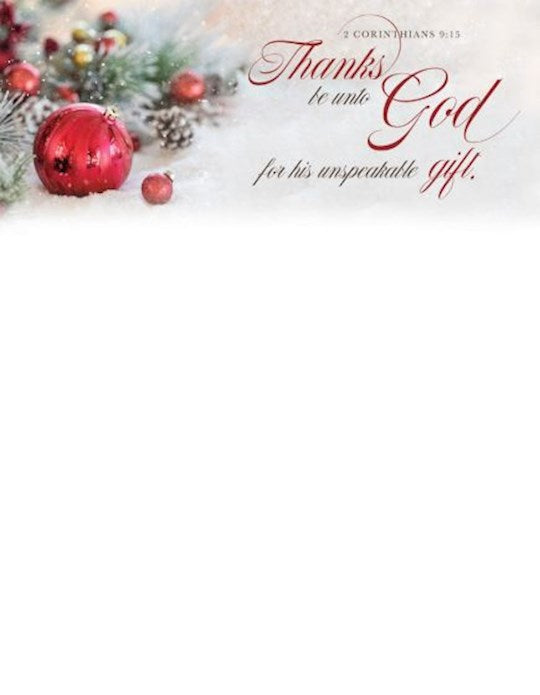 Letterhead-Thanks Be Unto God For His Unspeakable Gift (Pack Of 100)