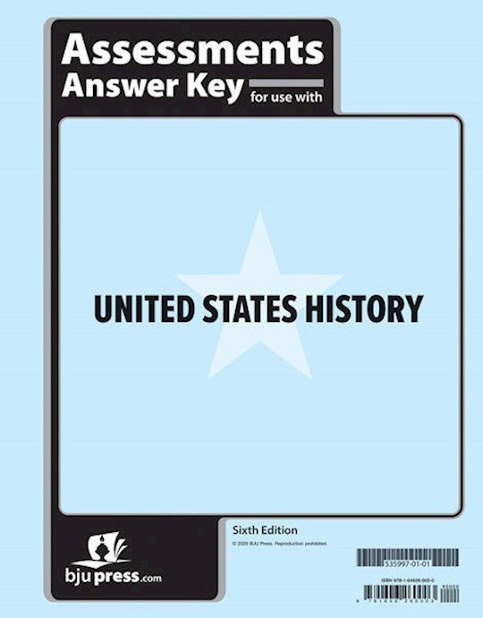 United States History Assessments Answer Key (6th Edition) (