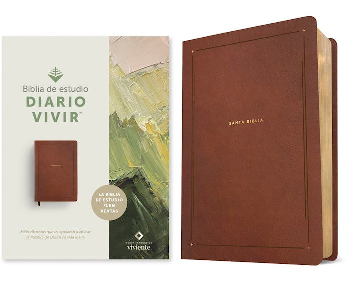 NTV Biblia de Estudio del Diario Vivir (Life Application Study Bible)-Rustic Brown LeatherLike