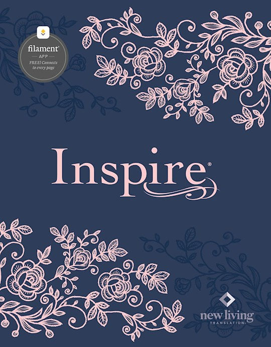 NLT Inspire Bible Filament Enabled-Navy Hardcover LeatherLike