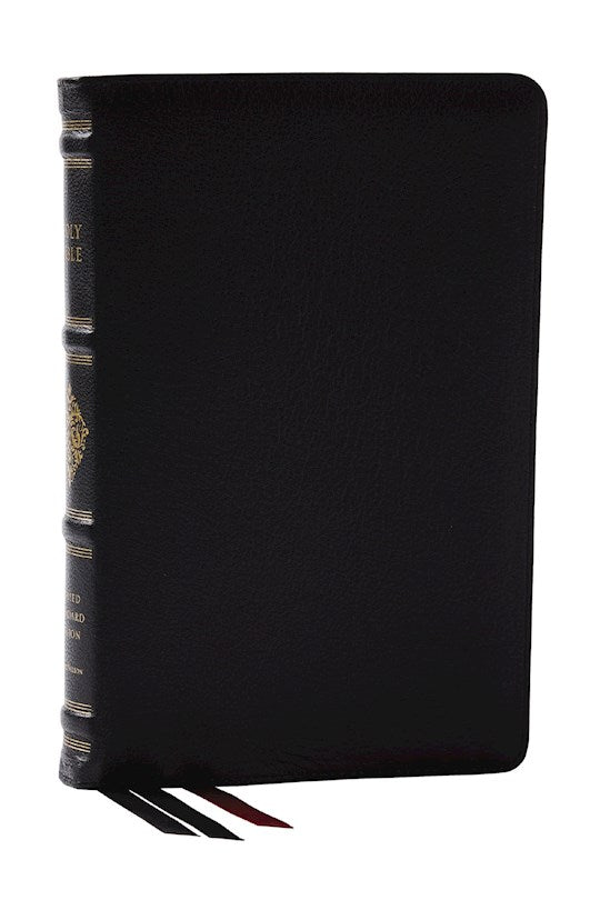 RSV Personal Size Bible With Cross References (Premier Collection) (Sovereign Collection)-Black Premium Goatskin Leather