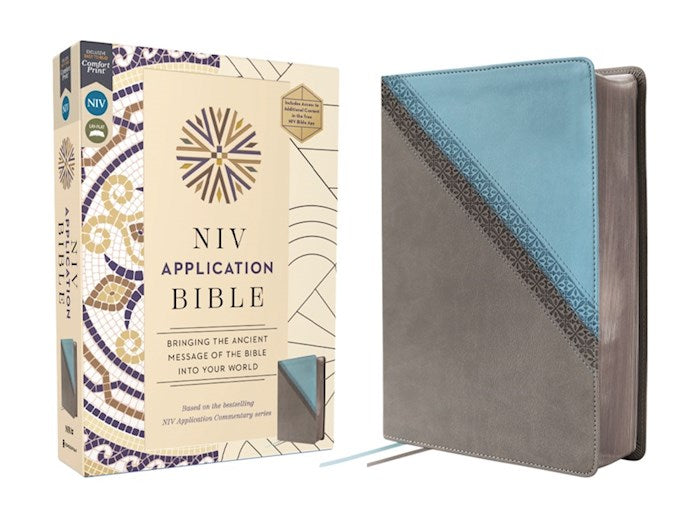NIV Application Bible (Comfort Print) (RL)-Teal/Grey Leathersoft