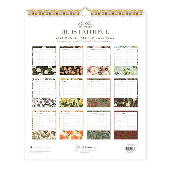 Calendar-He Is Faithful - 2026 Pocket Keeper Calendar