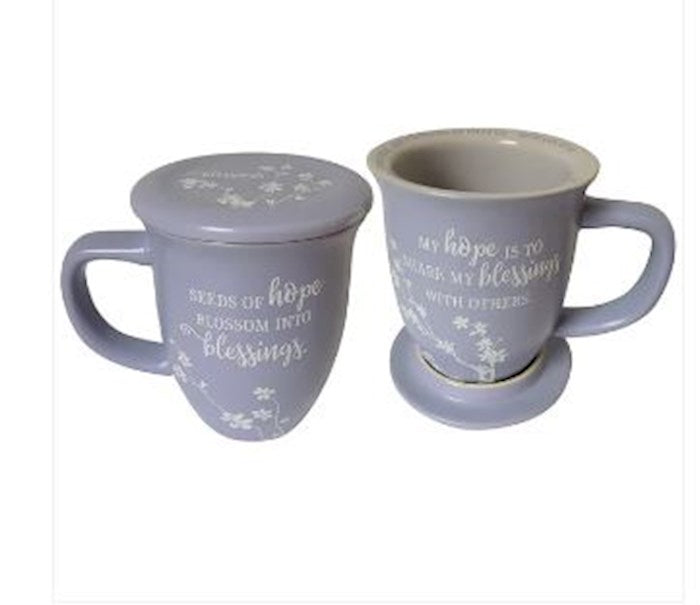 Mug &amp; Coaster Set-Seeds Of Hope-Lavender
