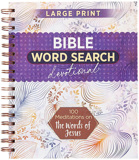 100 Meditations On The Words Of Jesus (Bible Word Search Devotional)-Large Print