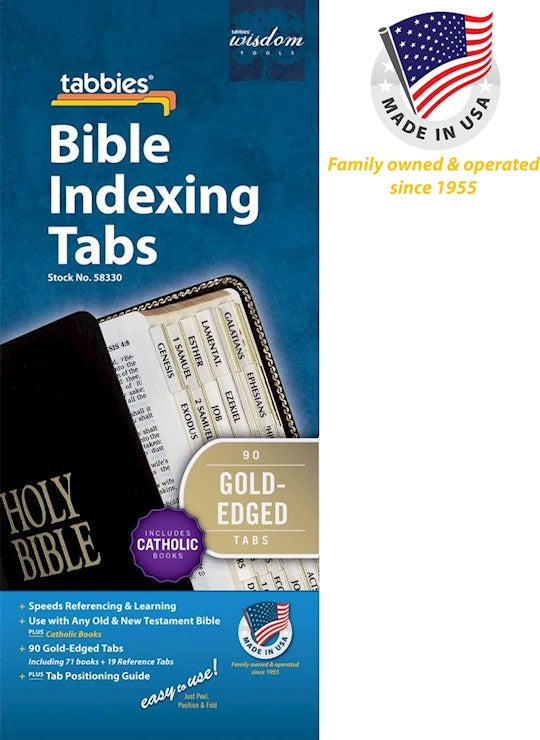 Bible Tab-Standard-Old &amp; New Testament W/Catholic Books-Gold
