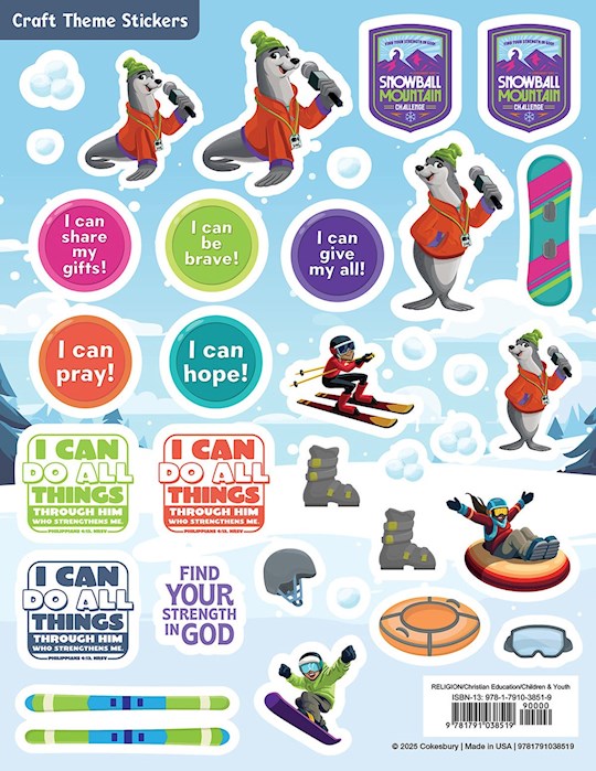 VBS-Snowball Mountain Challenge: Craft-Theme Stickers  (Pack Of 12) (2026)