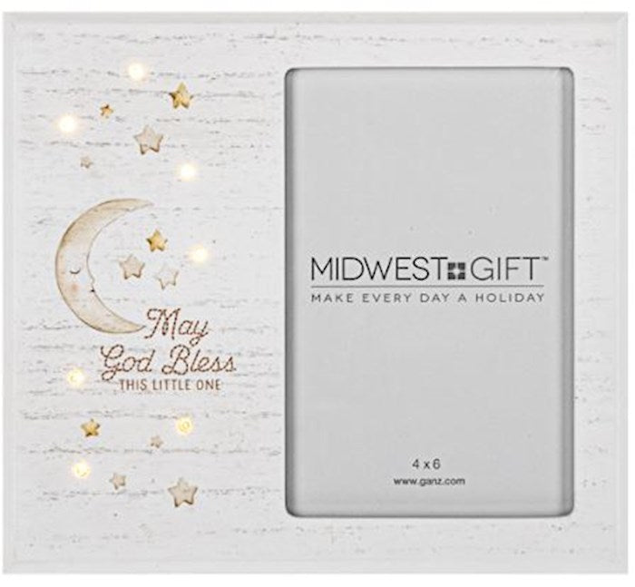Photo Frame-May God Bless This Little One (Holds 4&quot; x 6&quot;)