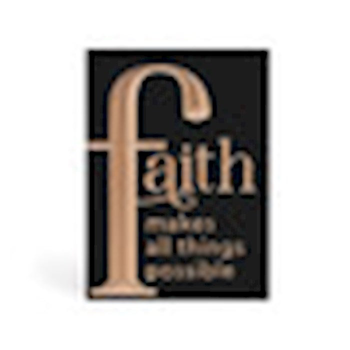 Word Block-Faith Makes All Things Possible-Carved Black (5.5&quot; x 7.25&quot;)