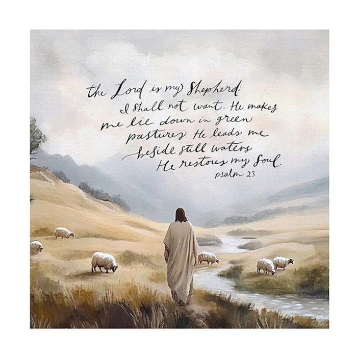 Wall Art-Psalm 23-Premier Canvas (16&quot; x 16&quot;)
