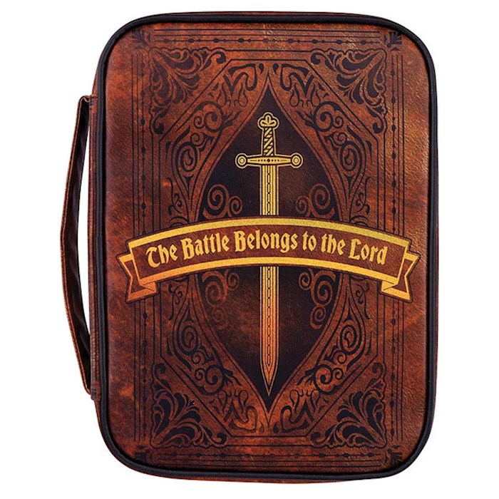 Bible Cover-The Battle Belongs To The Lord (7" x 10" x 2 ")