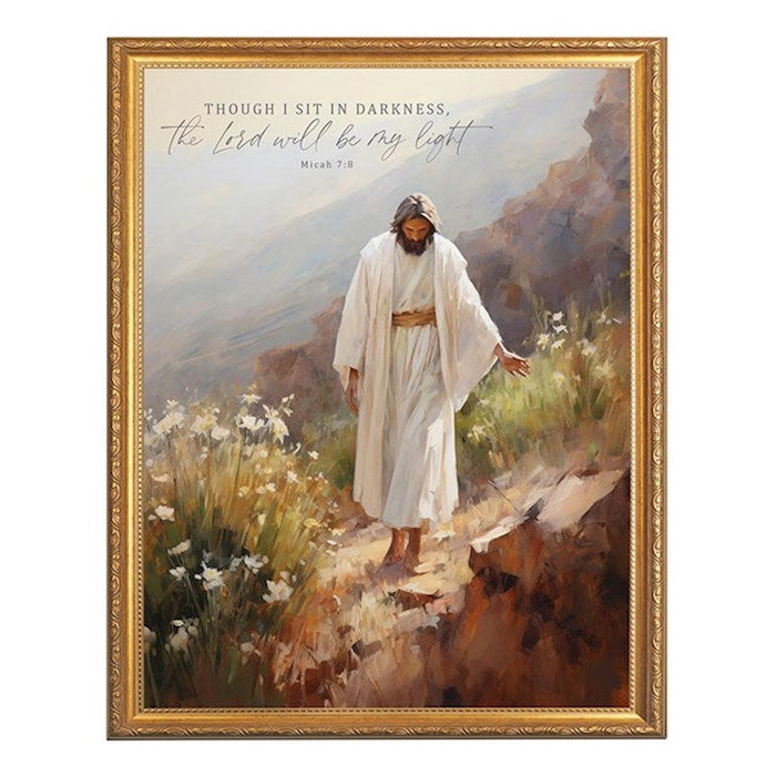 Framed Art-Though I Sit In Darkness...My Light (12.75&quot; W x 16.75&quot;)