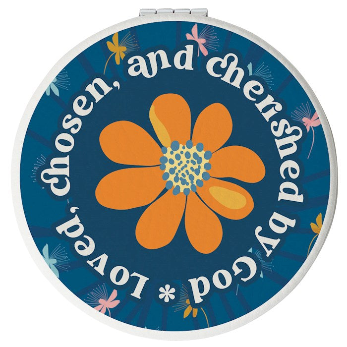 Compact Mirror-Round-Loved Chosen &amp; Cherished By God