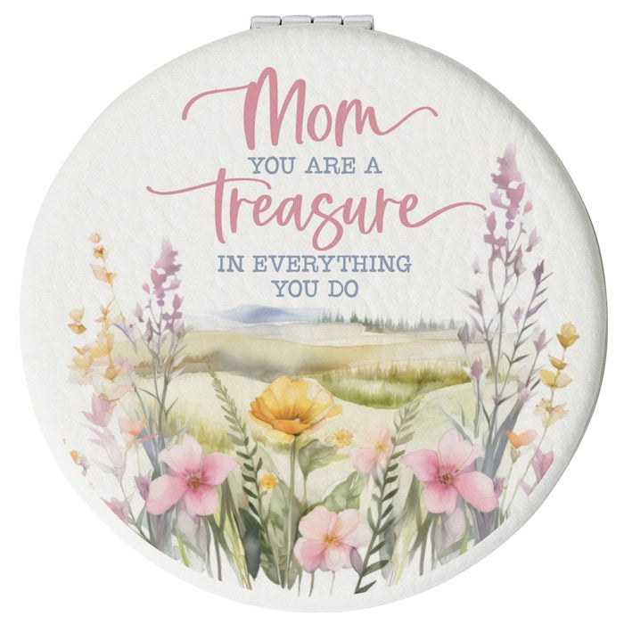 Compact Mirror-Round-Mom You Are A Treasure