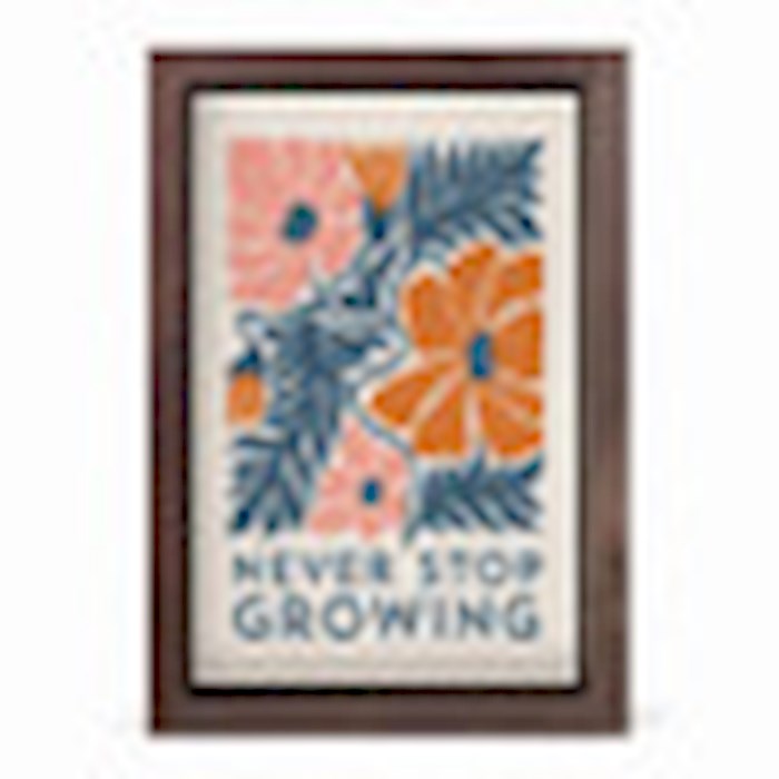 Framed Linen-Never Stop Growing (5&quot; x 7&quot;)