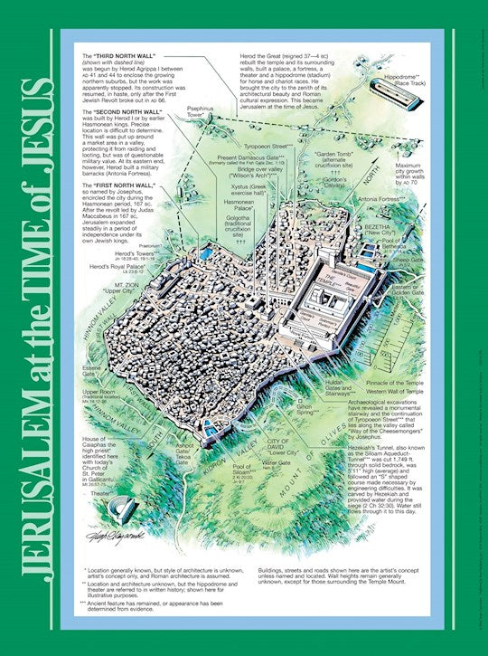Chart-Jerusalem At The Time Of Jesus Wall (Laminated Sheet) (19" x 26")