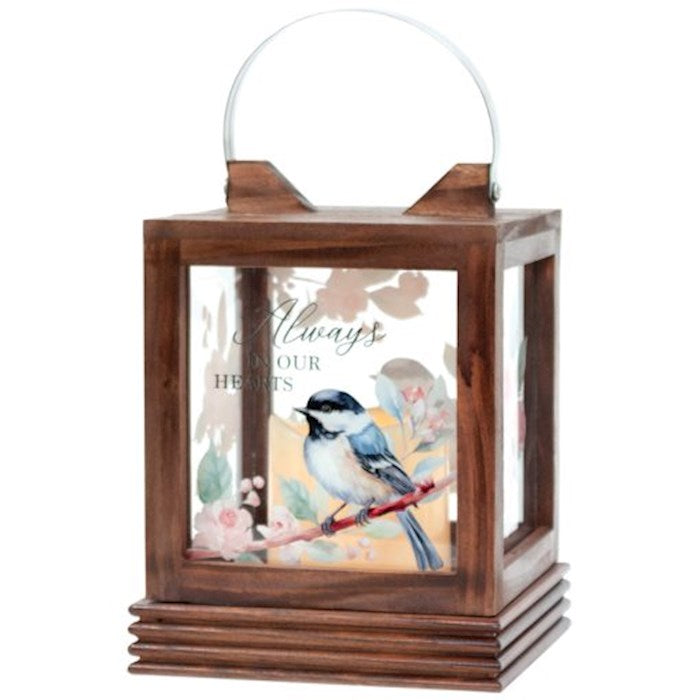 Lantern w/Flameless LED Candle &amp; Timer-Always In Our Hearts (6&quot;W x 10&quot;H x 6&quot;D) (