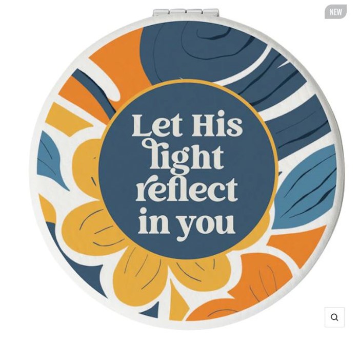 Compact Mirror-Round-Let His Light Reflect In You