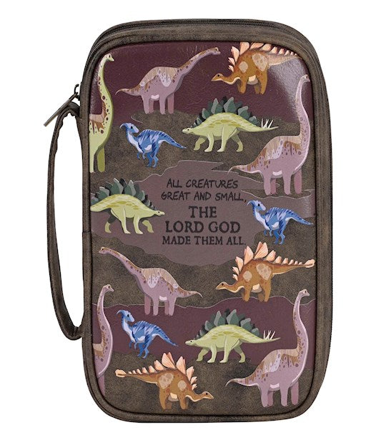 Bible Cover-Dinos-All Creatures-Brown-L