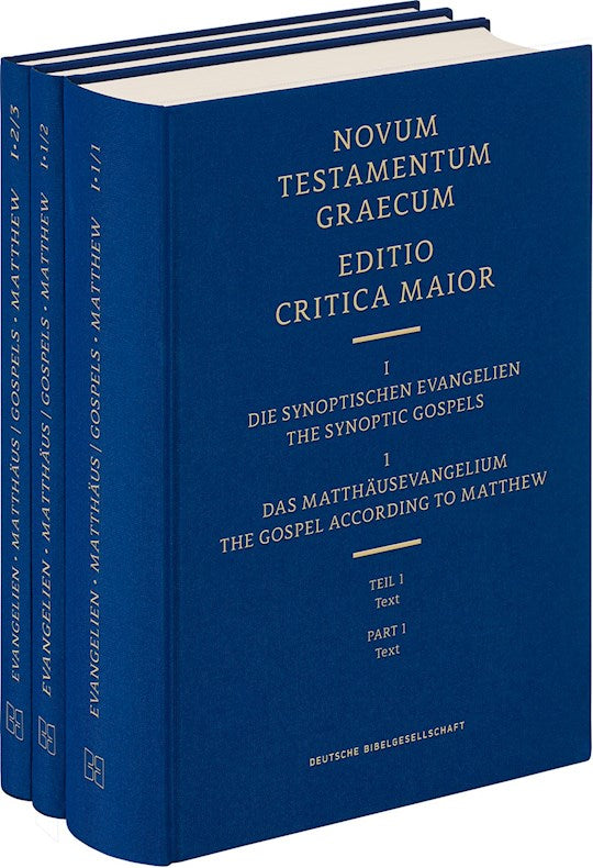 Novum Testamentum Graecum Editio Critica Maior I: The Gospel According to Matthew Complete Set (3 Volumes)