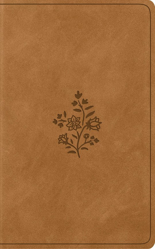 ESV Vest Pocket New Testament with Psalms and Proverbs (RL)-Nubuck Caramel Wildflower Design TruTone