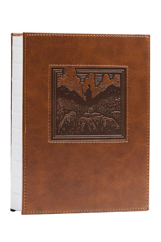 NKJV New Testament Tracing Edition (Comfort Print)-Brown Leathersoft Over Board