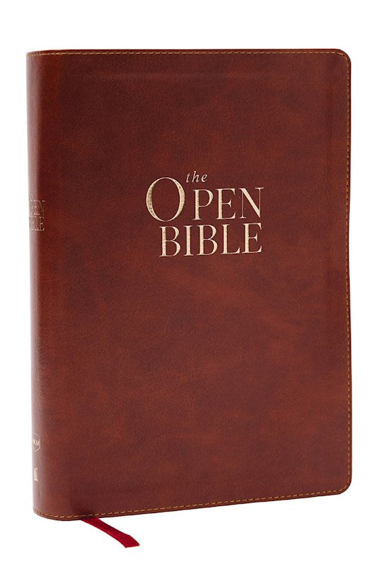 KJV The Open Bible: Read And Discover The Bible For Yourself (Comfort Print)-Brown Leathersoft