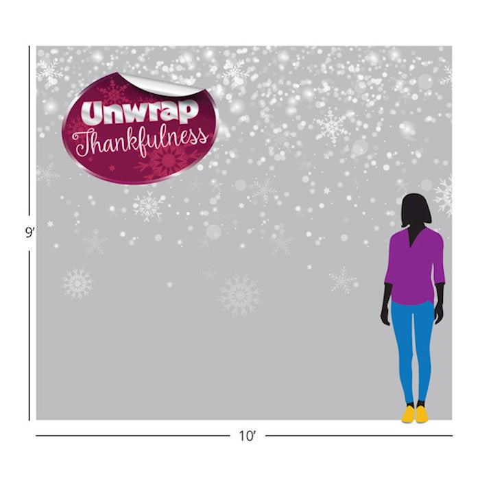 Team Family Year 2: Christmas/Unwrap Thankfulness Photo-Op Fabric Backdrop (10&