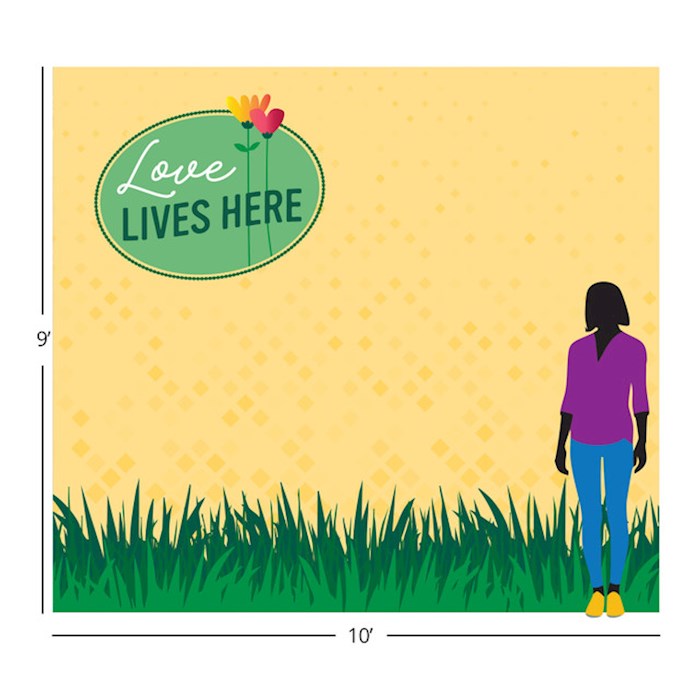 Team Family Year 2: Easter/Love Lives Here Photo-Op Fabric Backdrop (10&