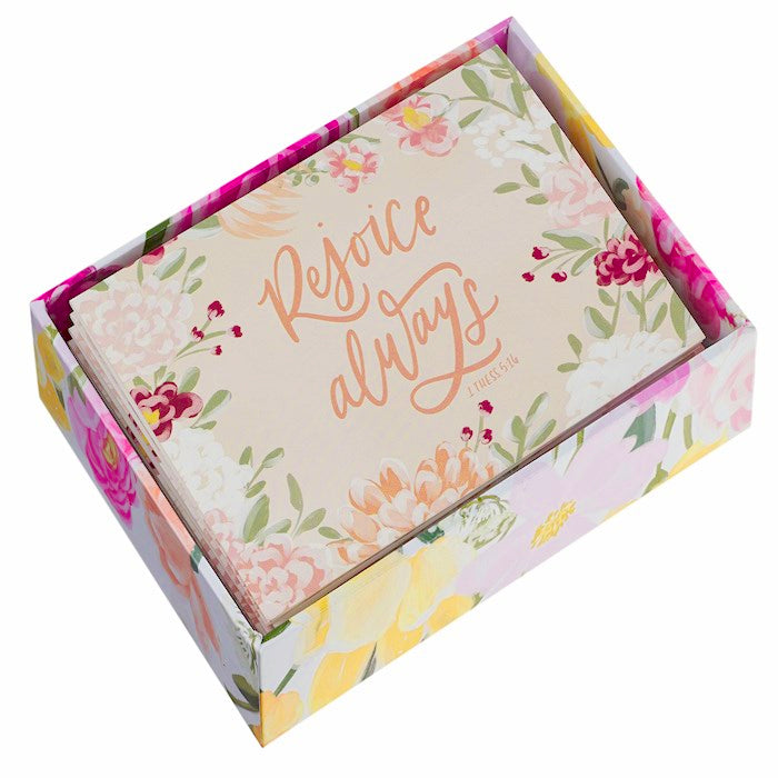 Notecard Set-Floral Blessing Scripture-4 Designs (Box Of 20)