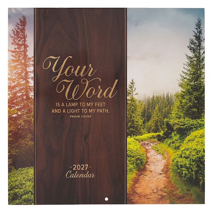 Calendar-2027-Your Word Is A Lamp To My Feet Wall Calendar (Psalm 119:105)-Large
