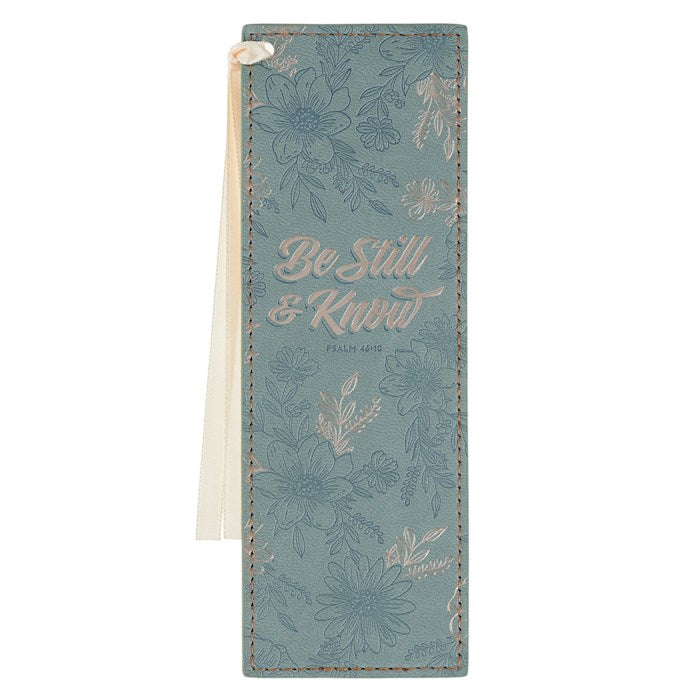 Bookmark-Faux Leather Teal Be Still &amp; Know Ps. 46:10