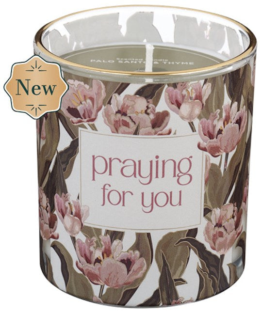 Candle-Praying For You/Palo Santo &amp; Thyme Scent In Glass Jar