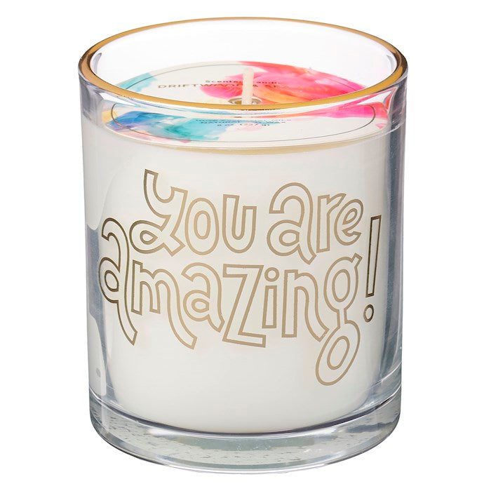Candle-You Are Amazing/Driftwood &amp; Sea Salt Scent In Glass Jar