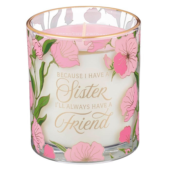 Candle-Because I Have A Sister/Fresh Lotus Blossom Scent In Glass Jar