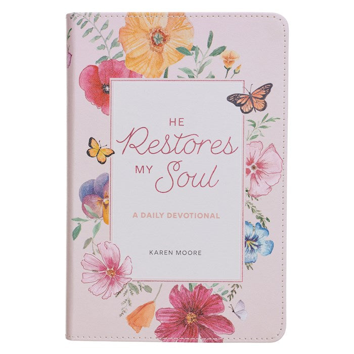 He Restores My Soul-Pink Faux Leather