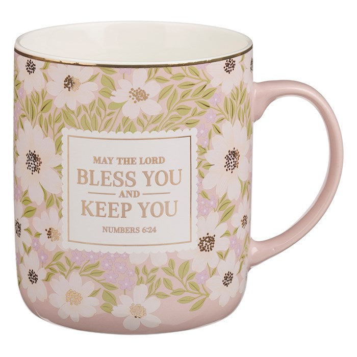 Mug-May The Lord Bless You And Keep You (Numbers 6:24)-Blush Bloom Ceramic