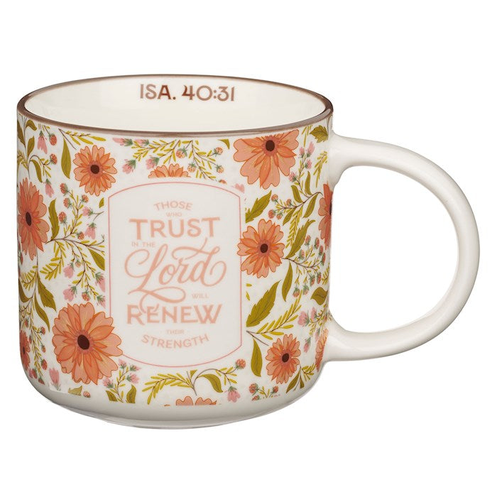 Mug-Those Who Trust In The Lord Renew (Isaiah 40:31)-Coral Cascade Ceramic