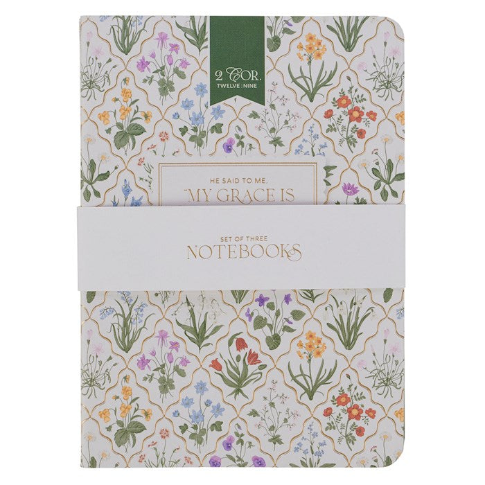 Notebook Set-My Grace Is Sufficient For You (2 Cor. 12:9) (3 Pieces)