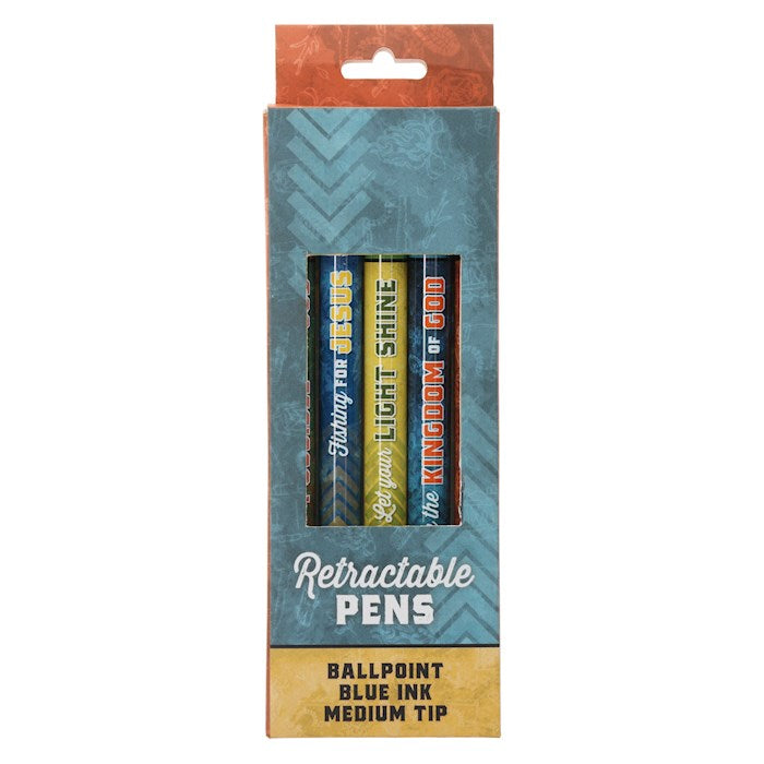 Pen Set-Adventure With Jesus Retractable (Psalm 16:11) (Set Of 5)